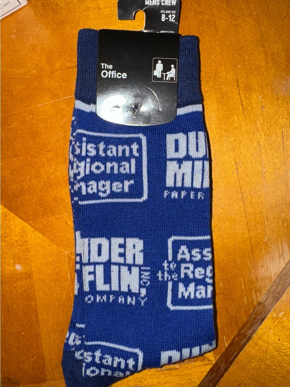 Bioworld Blue & White 'The Office' Crew Socks with Logo Pattern